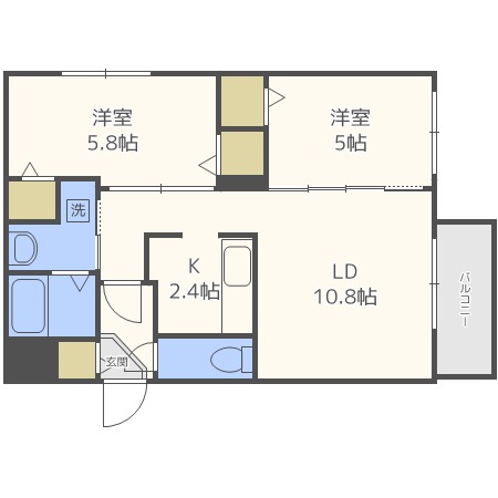 Ｂ，ｂｌｏｏｍ　２１の間取り