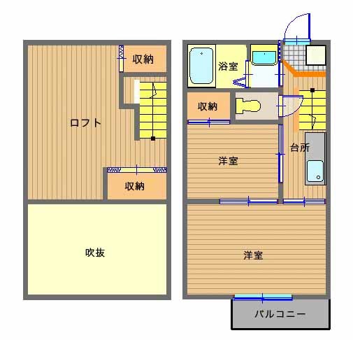 西彼杵郡長与町高田郷のアパートの間取り