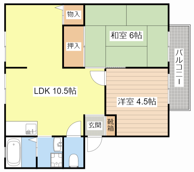 甲賀市水口町名坂のアパートの間取り