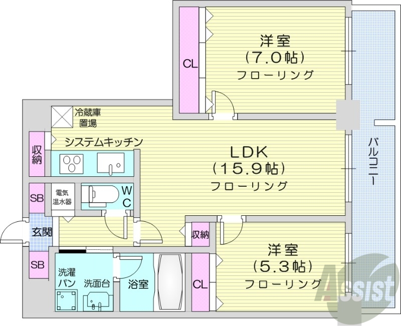 D’グラフォート札幌ステーションタワーの間取り