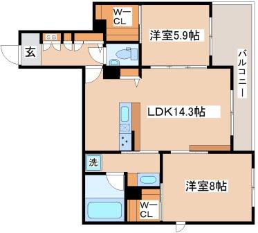 シャーメゾンプレミアム離宮道の間取り