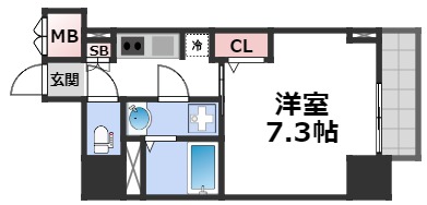 S-RESIDENCE南堀江の間取り