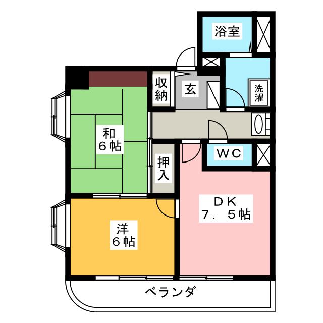 グリーンクレスト杁中　Ｎ棟の間取り