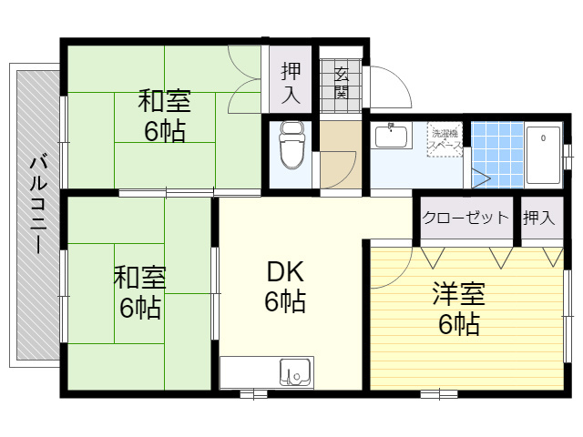 セジュール秋月A棟の間取り