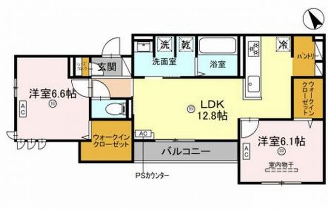 堺市北区黒土町のアパートの間取り