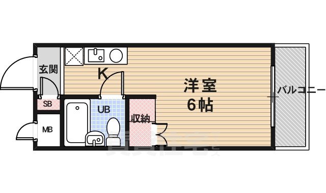 京都市右京区西院西高田町のマンションの間取り