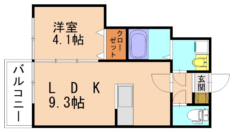 遠賀郡岡垣町海老津のアパートの間取り