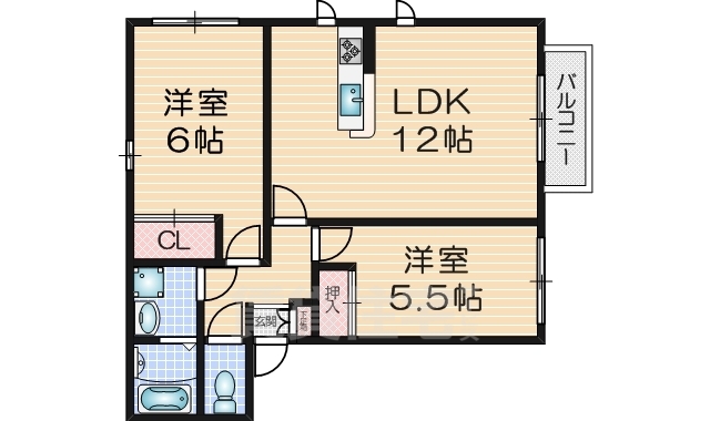 ルナロッサA棟の間取り