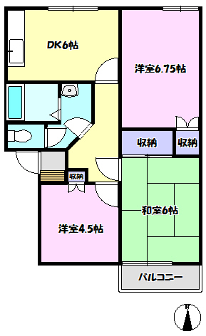 【ラフォーレ中妻Cの間取り】