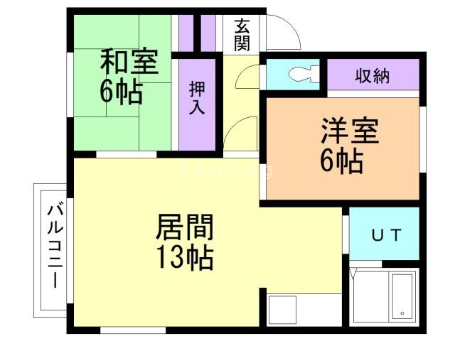 札幌市西区西野三条のアパートの間取り