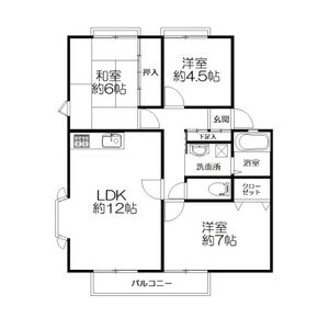 サンビレッジ南富ケ丘　Aの間取り