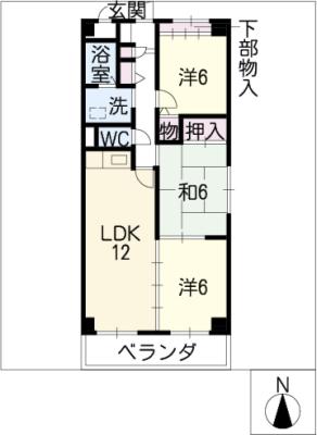 セゾン花の木Ａ棟（北館）の間取り