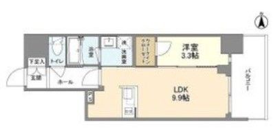 大阪市西区南堀江のマンションの間取り