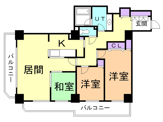 知事公館前タワーレジデンスの間取り