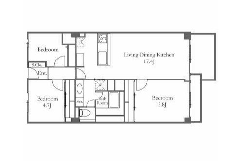 港区六本木のマンションの間取り