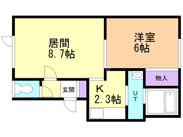 札幌市白石区中央二条のアパートの間取り