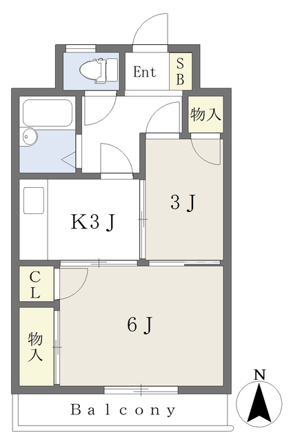 東温市南方のマンションの間取り