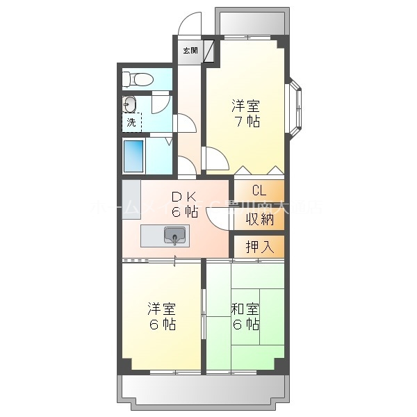 豊橋市大村町のマンションの間取り