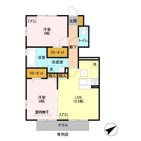 松戸市高塚新田のアパートの間取り