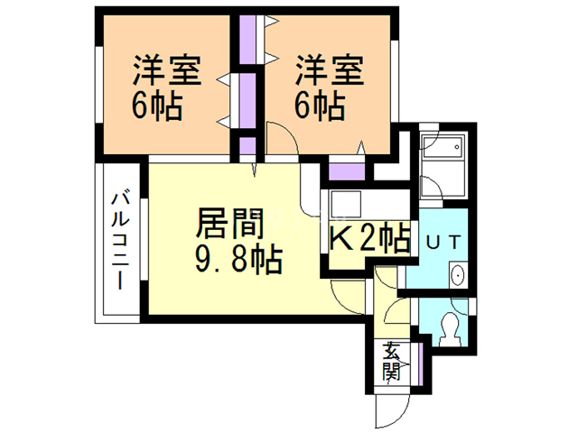 札幌市白石区北郷八条のマンションの間取り