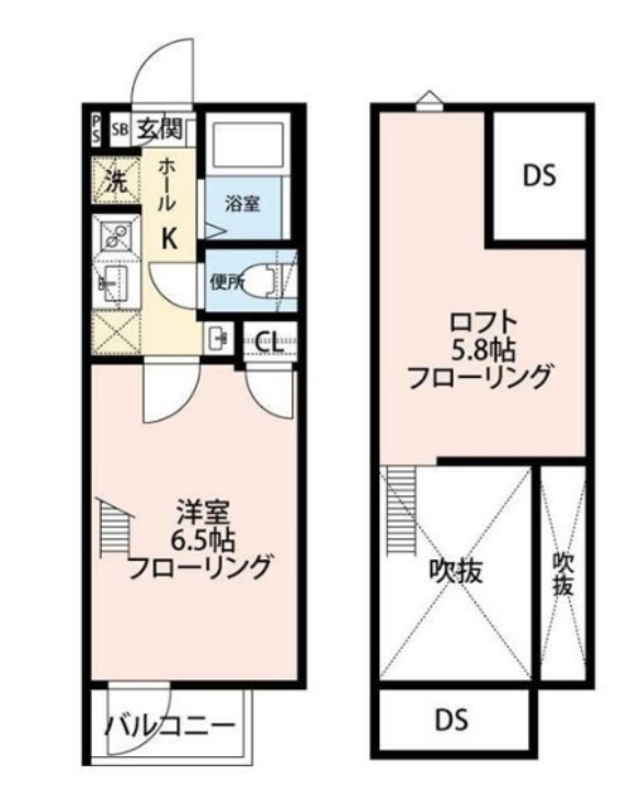 川崎市中原区市ノ坪のアパートの間取り