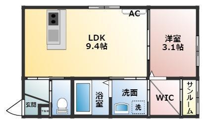 Ｆｅｌｉｃｅふれあい公園前Ａ棟の間取り