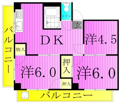 サントミ保木間マンションの間取り