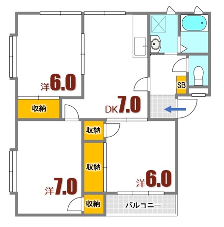 安芸郡府中町本町のアパートの間取り