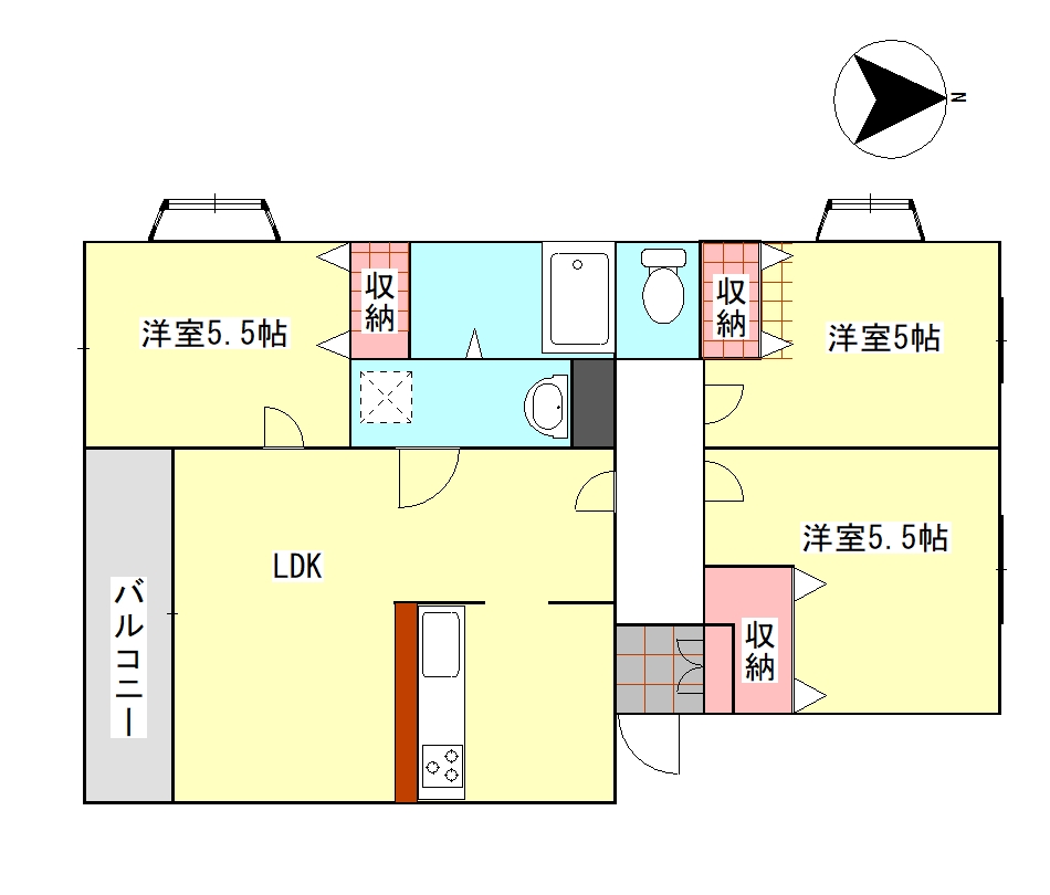 サンライフフジワラの間取り