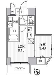 S-RESIDENCE目黒大岡山bresaの間取り写真