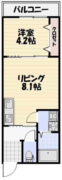 ＪＲ総武線 千葉駅 バス乗車時間：10分 最寄りバス停で下車 徒歩4分 3階建 築1年の間取り写真
