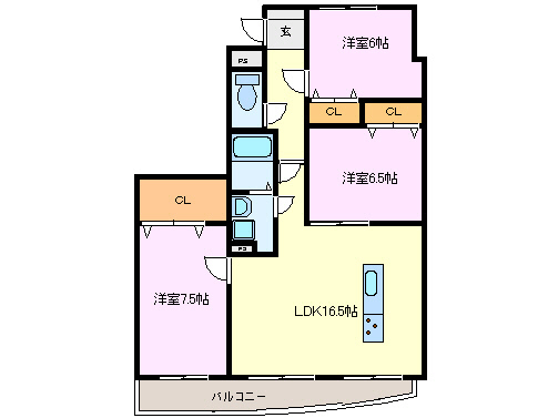 近鉄名古屋線 白子駅 徒歩19分 5階建 築17年の間取り写真