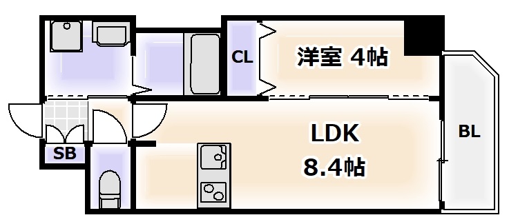 スプランディッド難波WESTの間取り写真