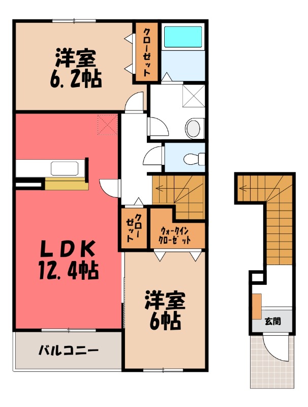 ＪＲ上越線 高崎問屋町駅 徒歩23分 2階建 築16年の間取り写真