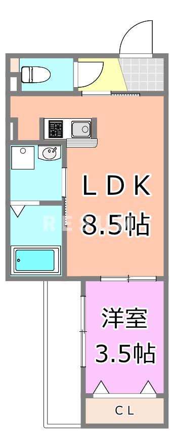 ＪＲ京葉線 蘇我駅 徒歩14分 3階建 築2年の間取り写真