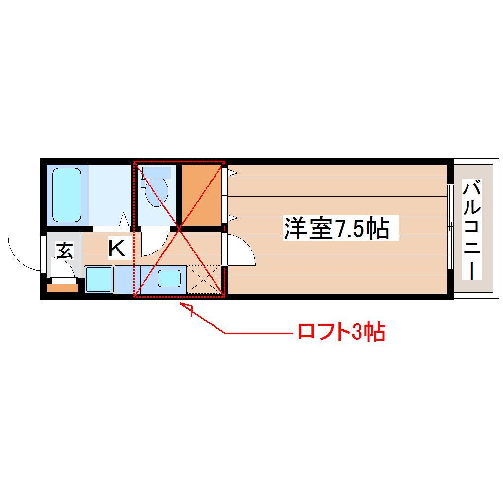 サンハイツＫ米ヶ袋の間取り