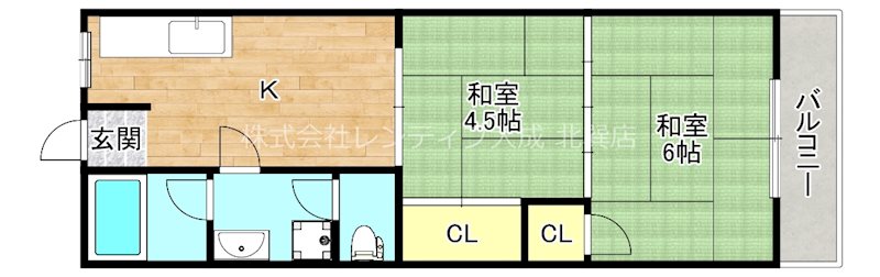 大阪市生野区巽西のマンションの間取り