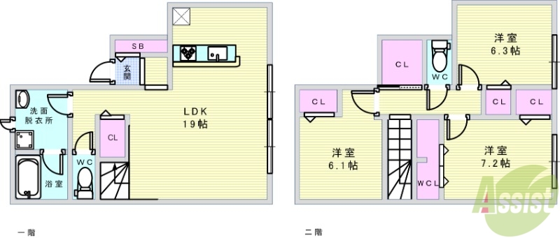 【D-room山手町四丁目4号棟の間取り】