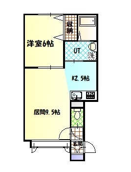 旭川市曙三条のアパートの間取り