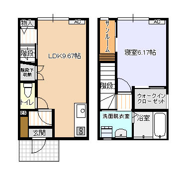 ビオラ野村Ａ棟の間取り