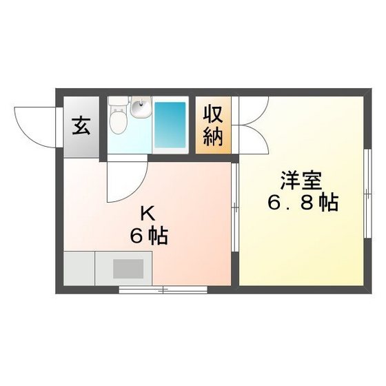 岡山市北区南方のマンションの間取り