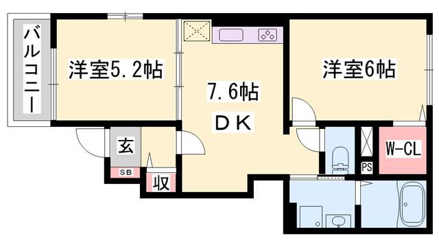 アボンデーレＡの間取り