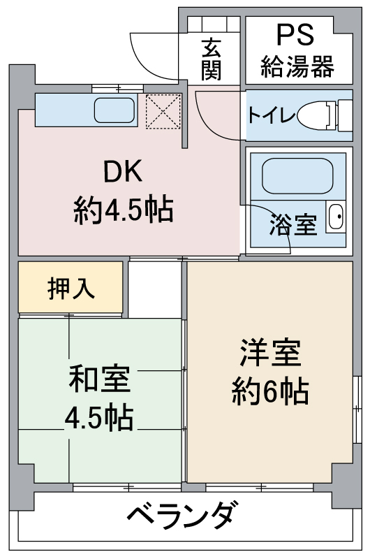 山の手荘の間取り