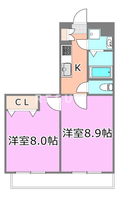 千葉市中央区新田町のマンションの間取り