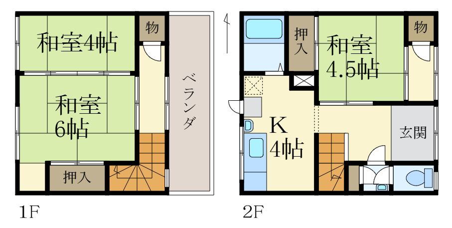 親愛住宅Ｎo．１－２の間取り