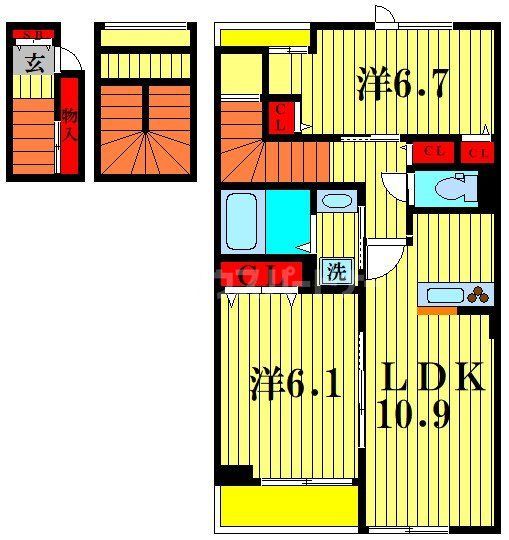 松戸市八ケ崎のアパートの間取り