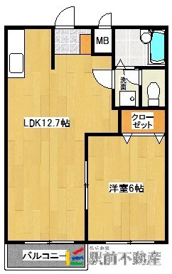 筑後市大字長浜のアパートの間取り