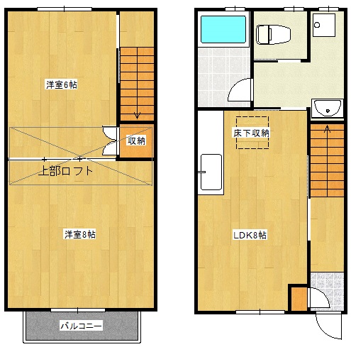 郡山市亀田のアパートの間取り