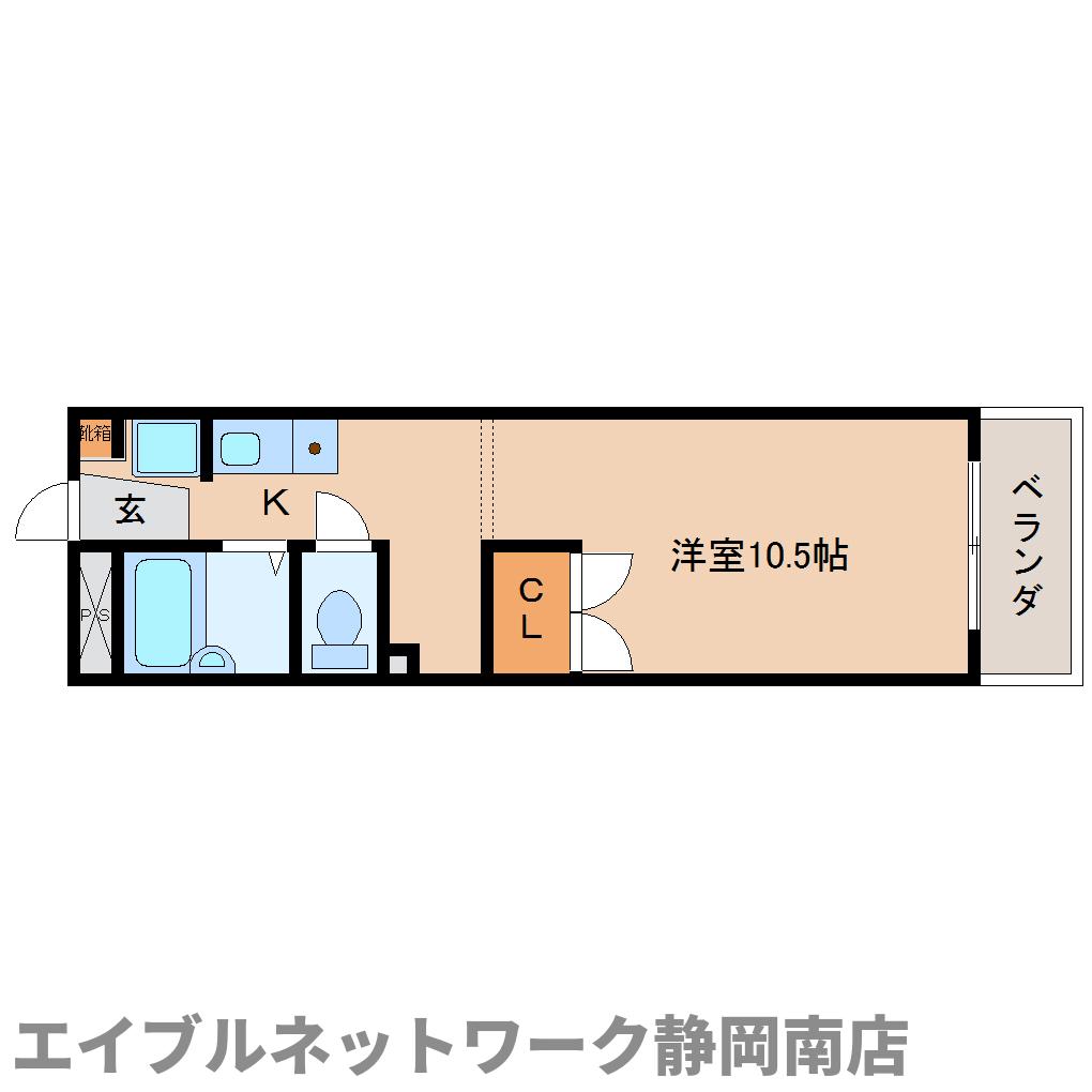 静岡市駿河区豊田のマンションの間取り