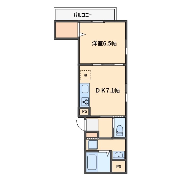 荒川区東日暮里のマンションの間取り